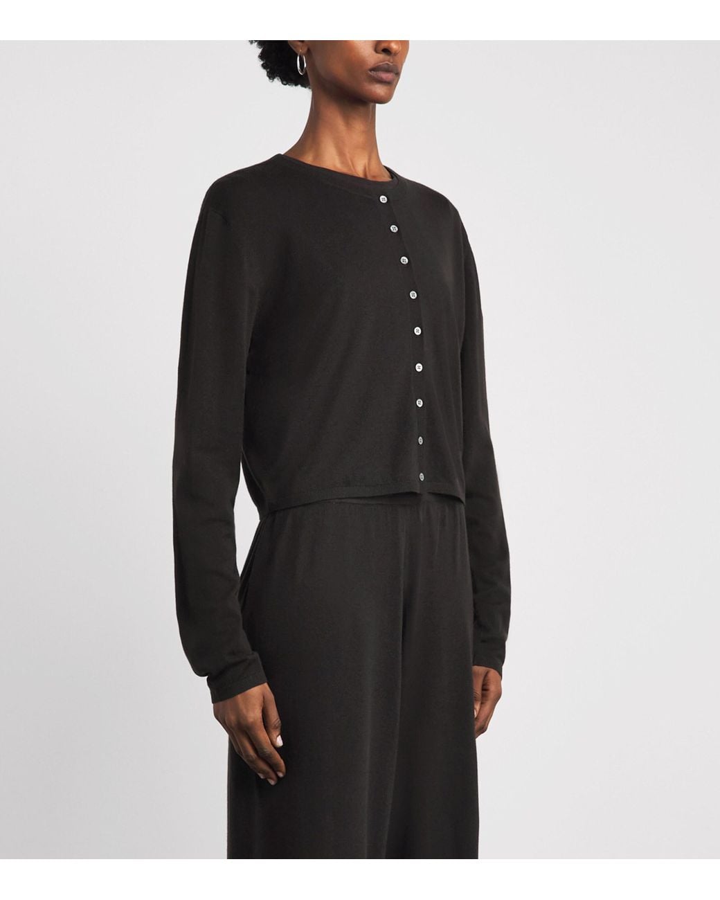 Leset Black Merino Wool James Cardigan