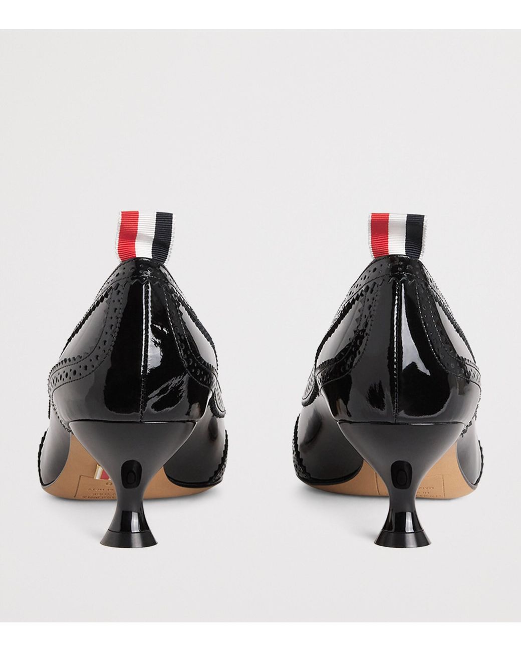 Thom Browne Black Patent Leather Wingtip Pumps 50