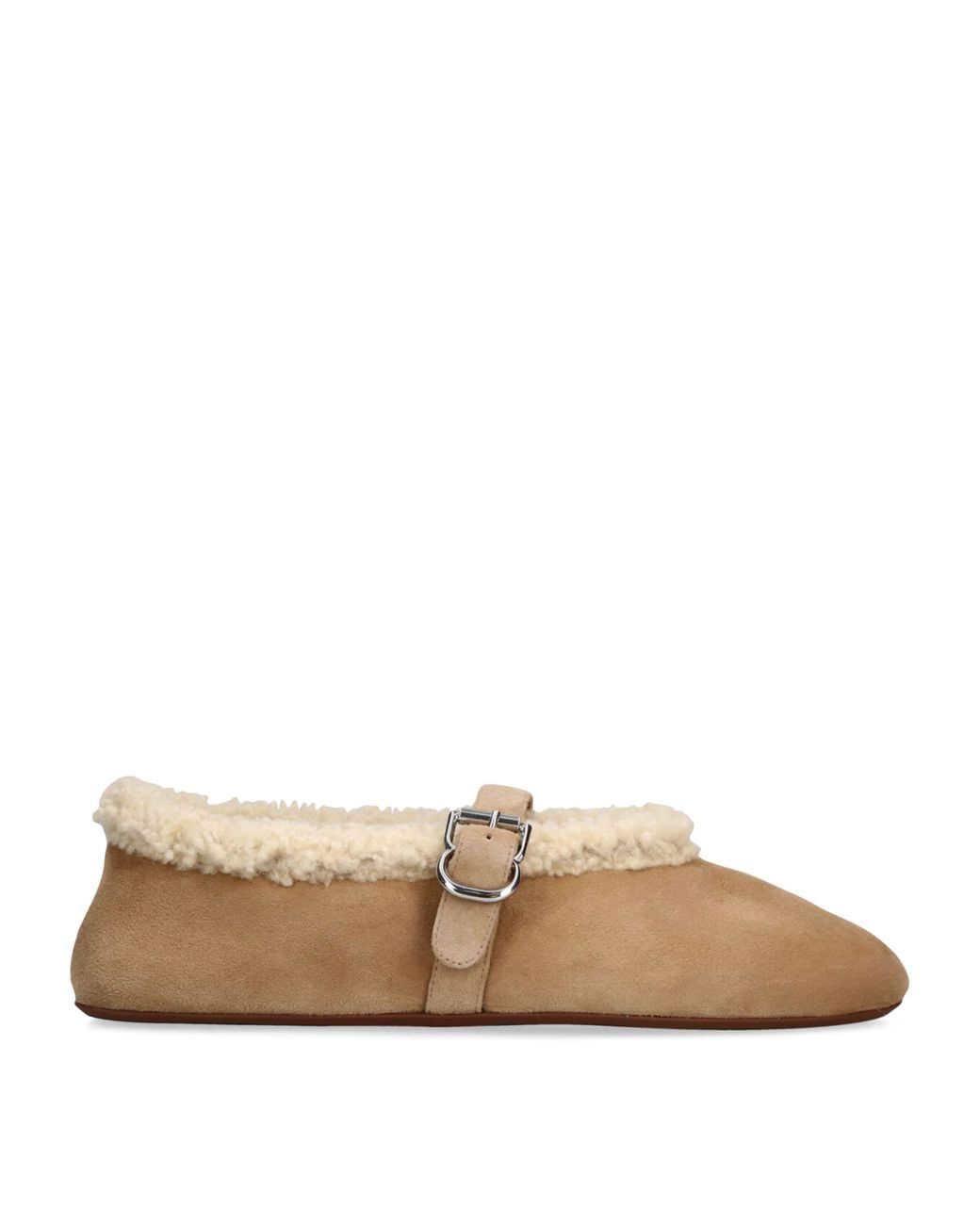 Alaïa Natural Shearling Ballet Flats