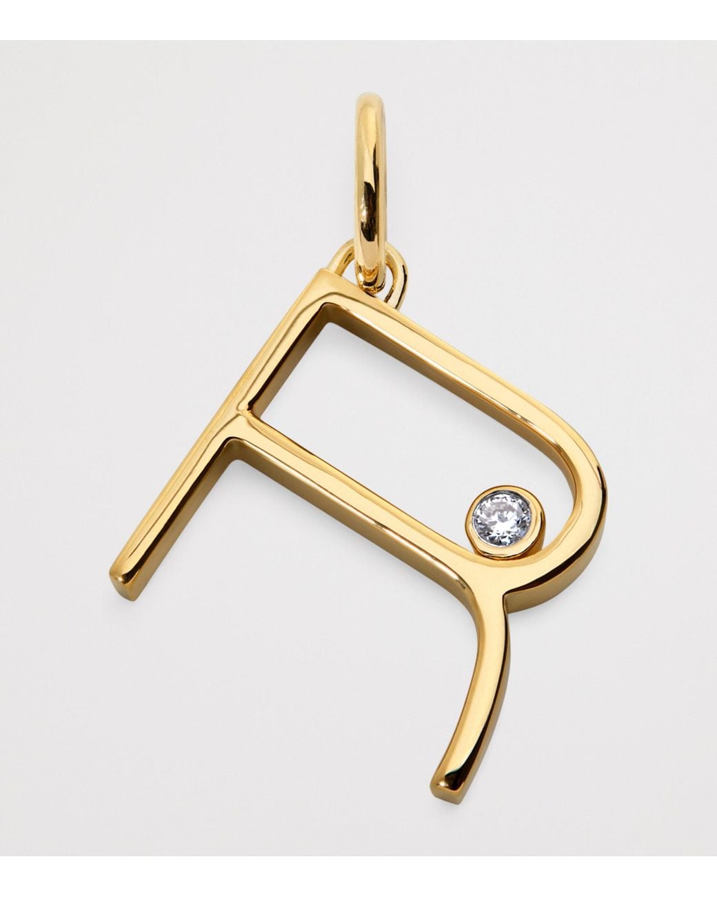Monica Vinader Metallic Vermeil And Diamond R Initial Pendant