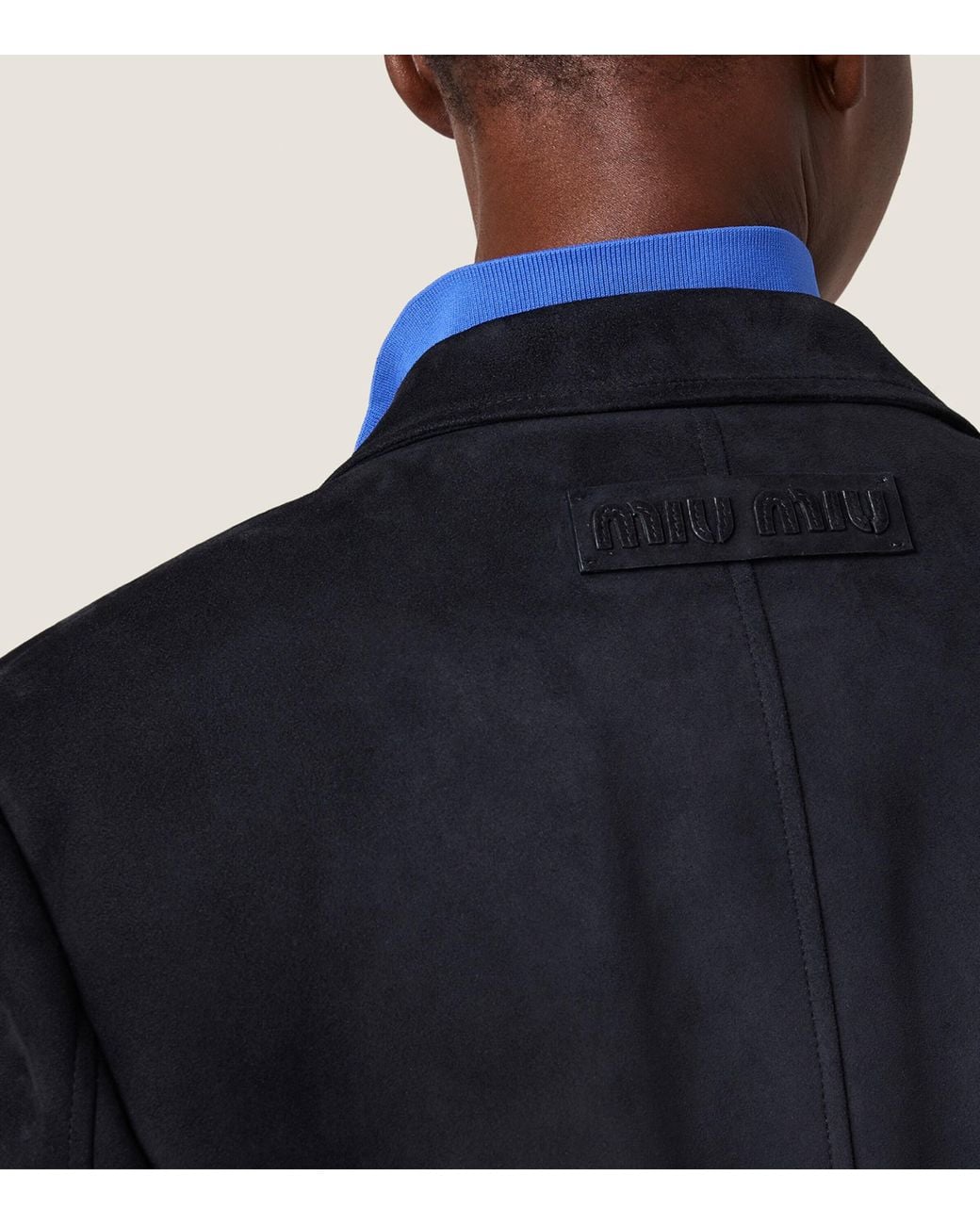 Miu Miu Black Waxed Suede Blazer