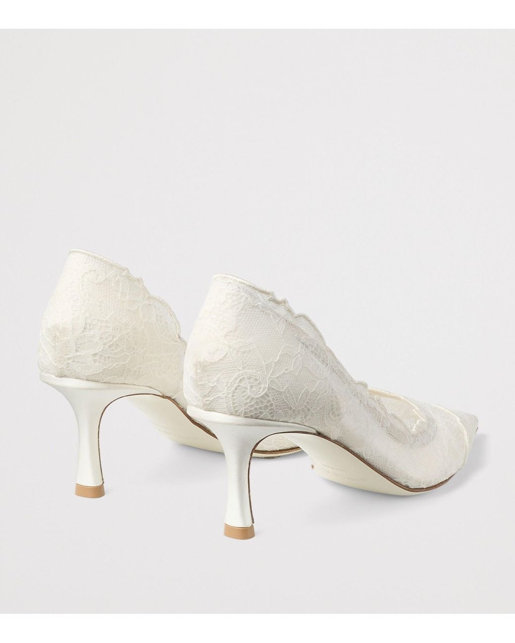 Jimmy Choo White Faiz 95 Lace Heeled Pumps