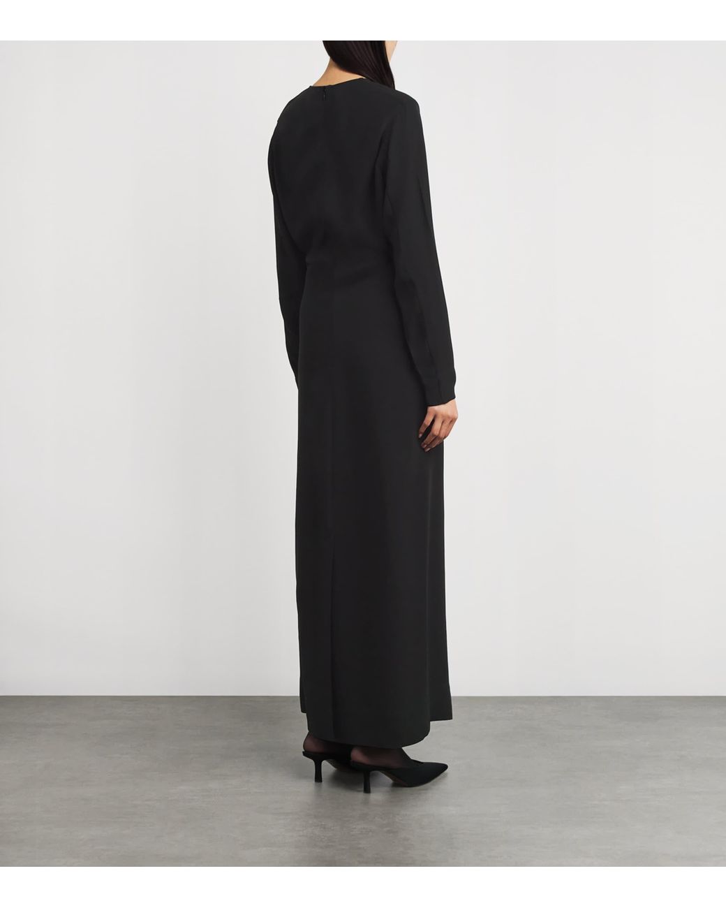 TOTEME Slouch-Waist Maxi Dress in Black | Lyst