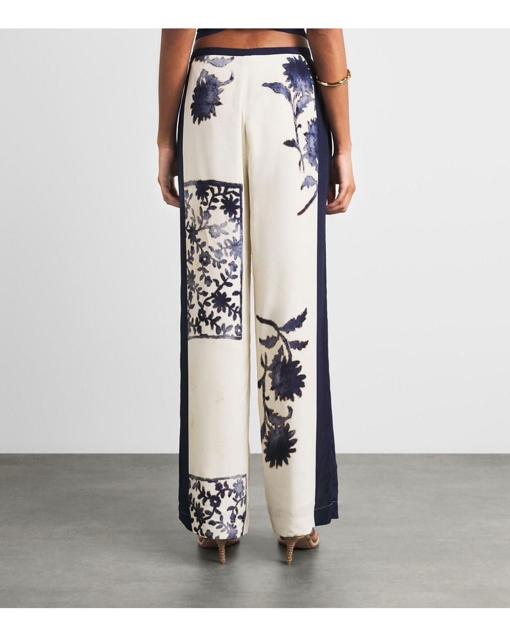 Sir White Philippa Printed Wide-Leg Trousers