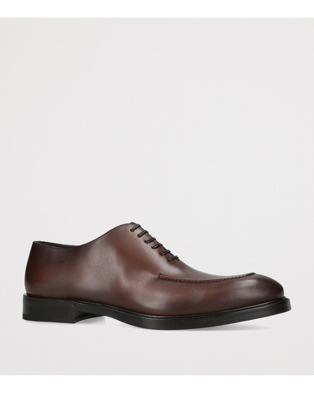 Ferragamo Brown Leather Salerno Oxford Shoes for men