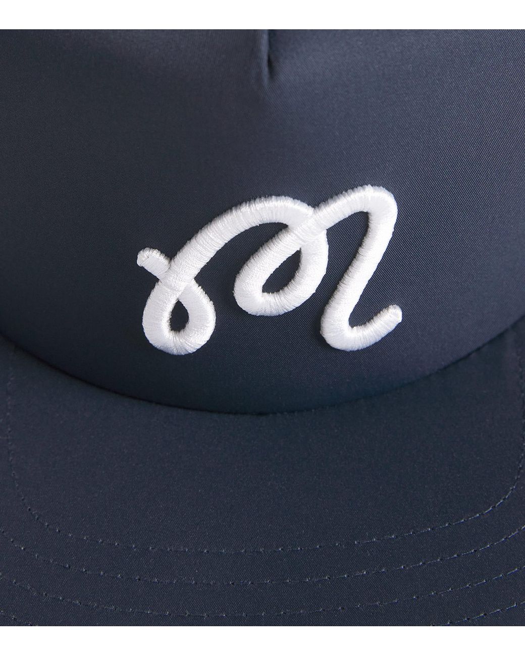 Malbon Blue Embroidered M Snapback Cap for men