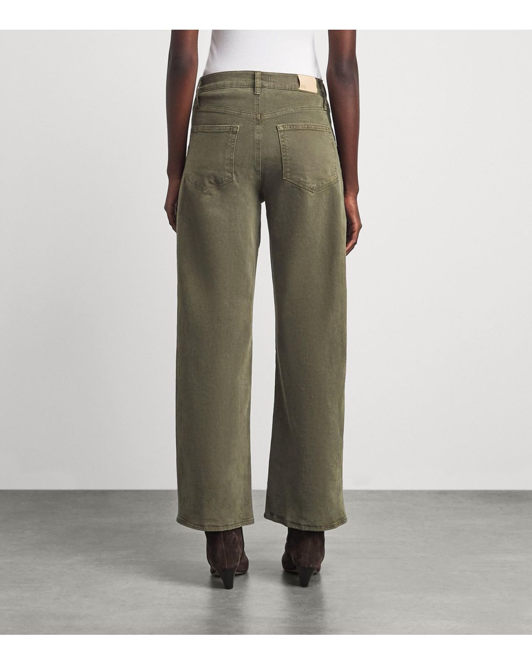 PAIGE Green Stretch-Denim Arellia Skimmer Jeans