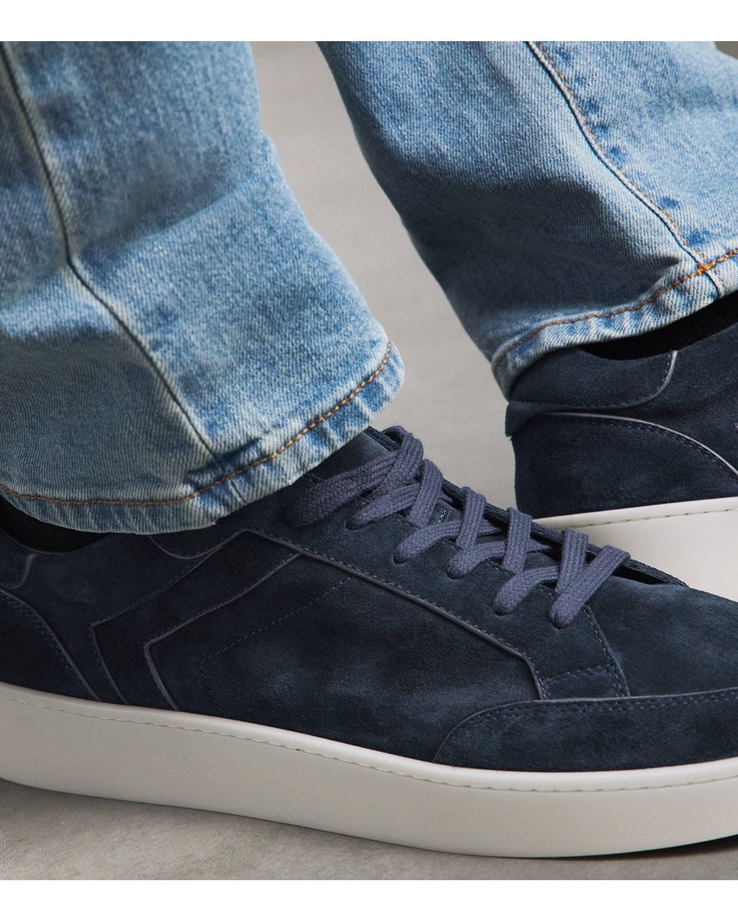 Canali Blue Suede Nuvola Sneakers for men