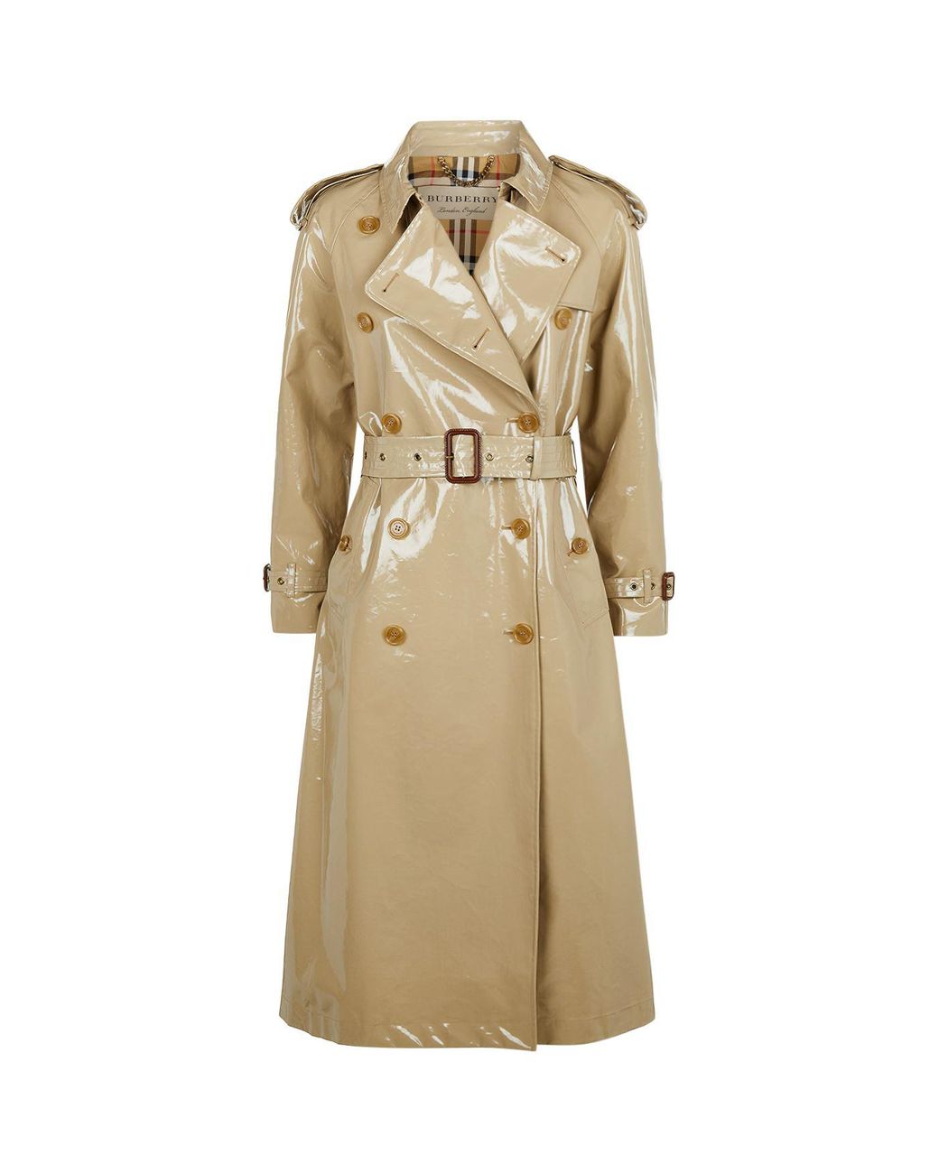 Burberry Eastheath Laminated Trench Coat in Yellow Lyst