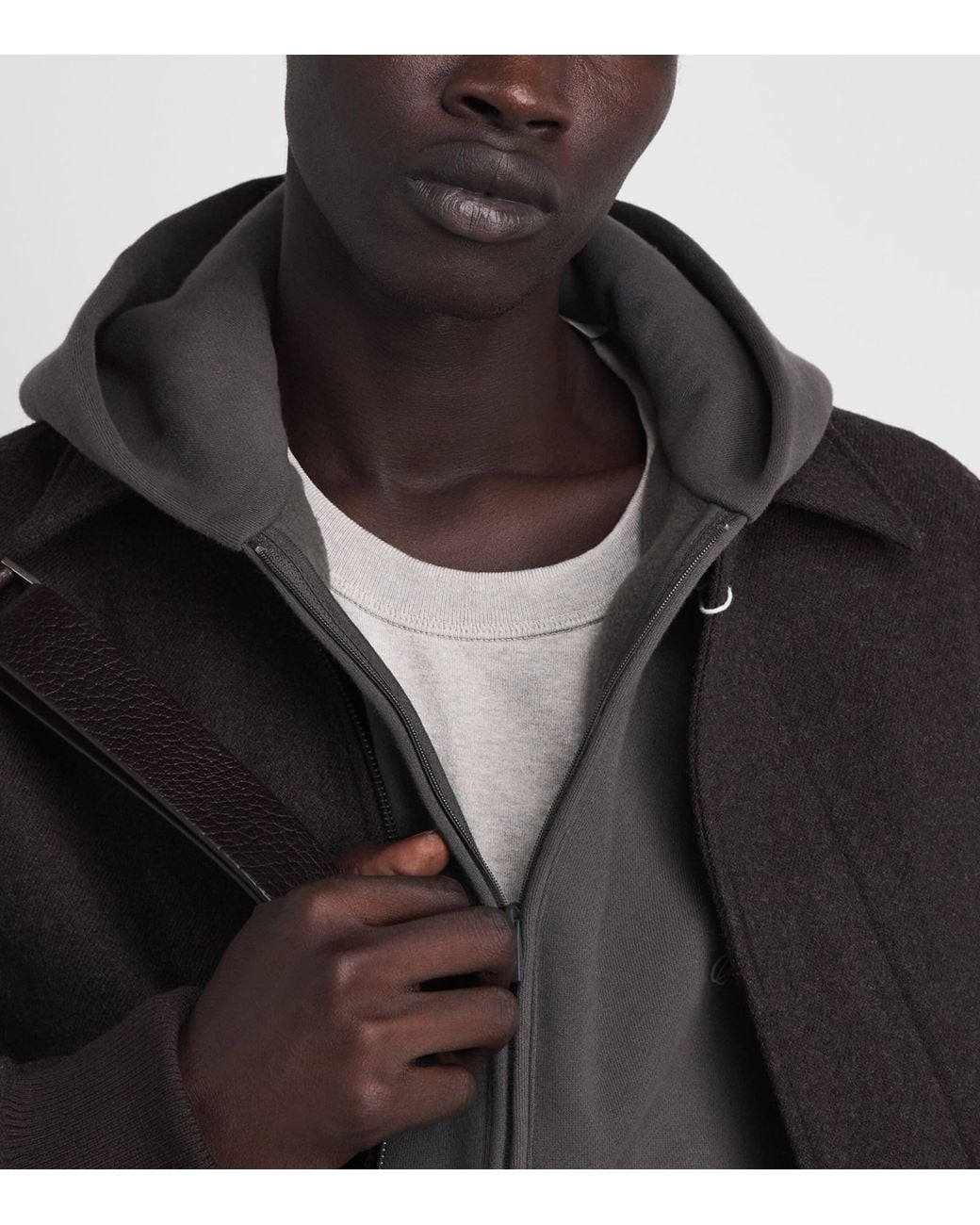 Fear Of God Gray Signature Lounge Half-Zip Hoodie for men