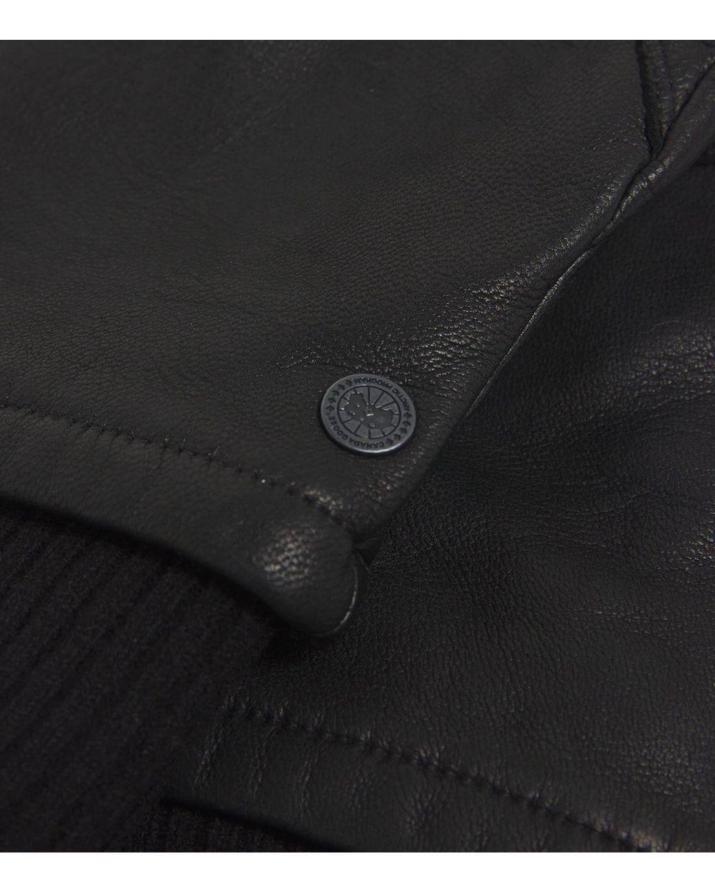 Canada Goose Black Leather Workman Gloves for men