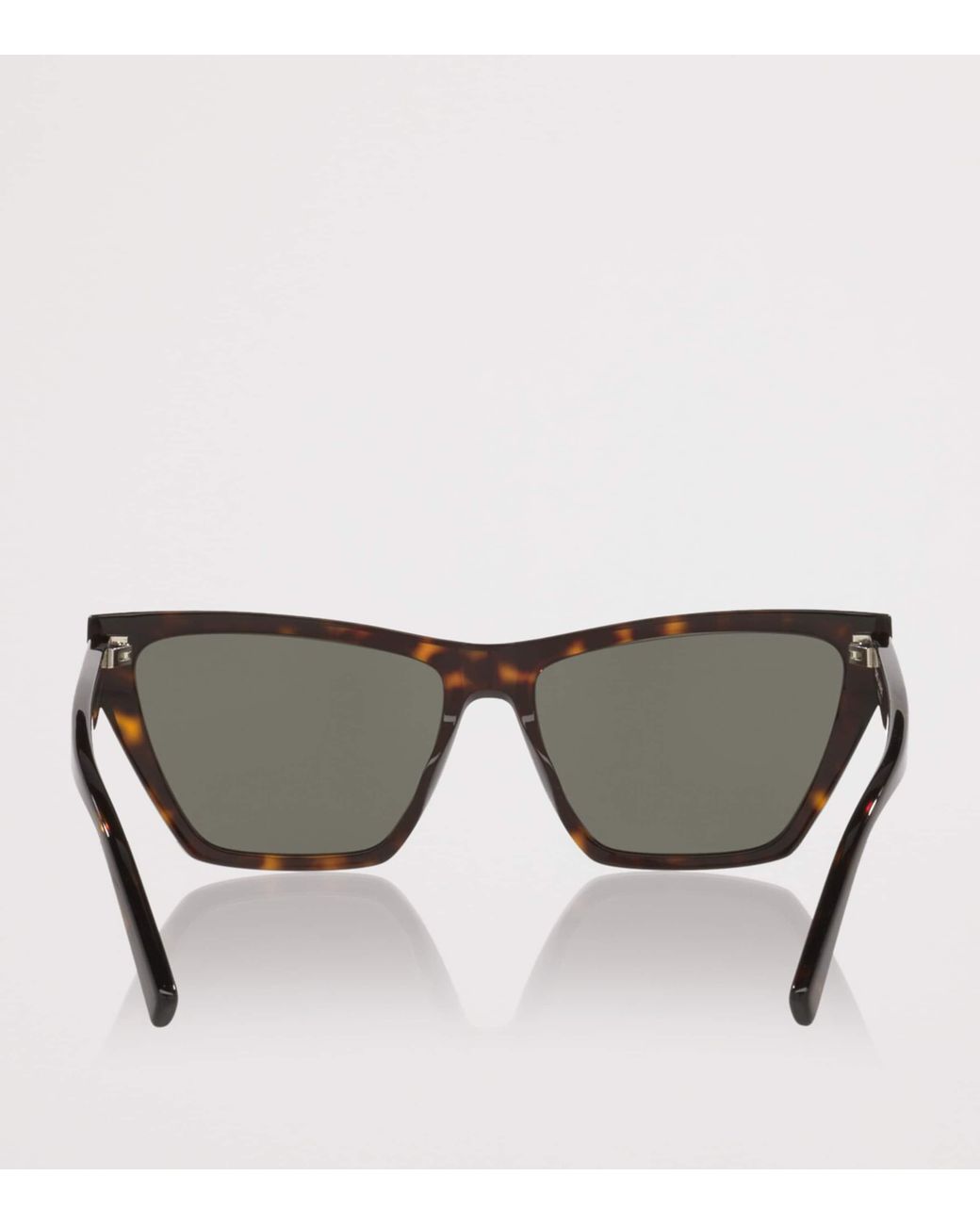 Saint Laurent Gray Acetate Cat Eye Sunglasses
