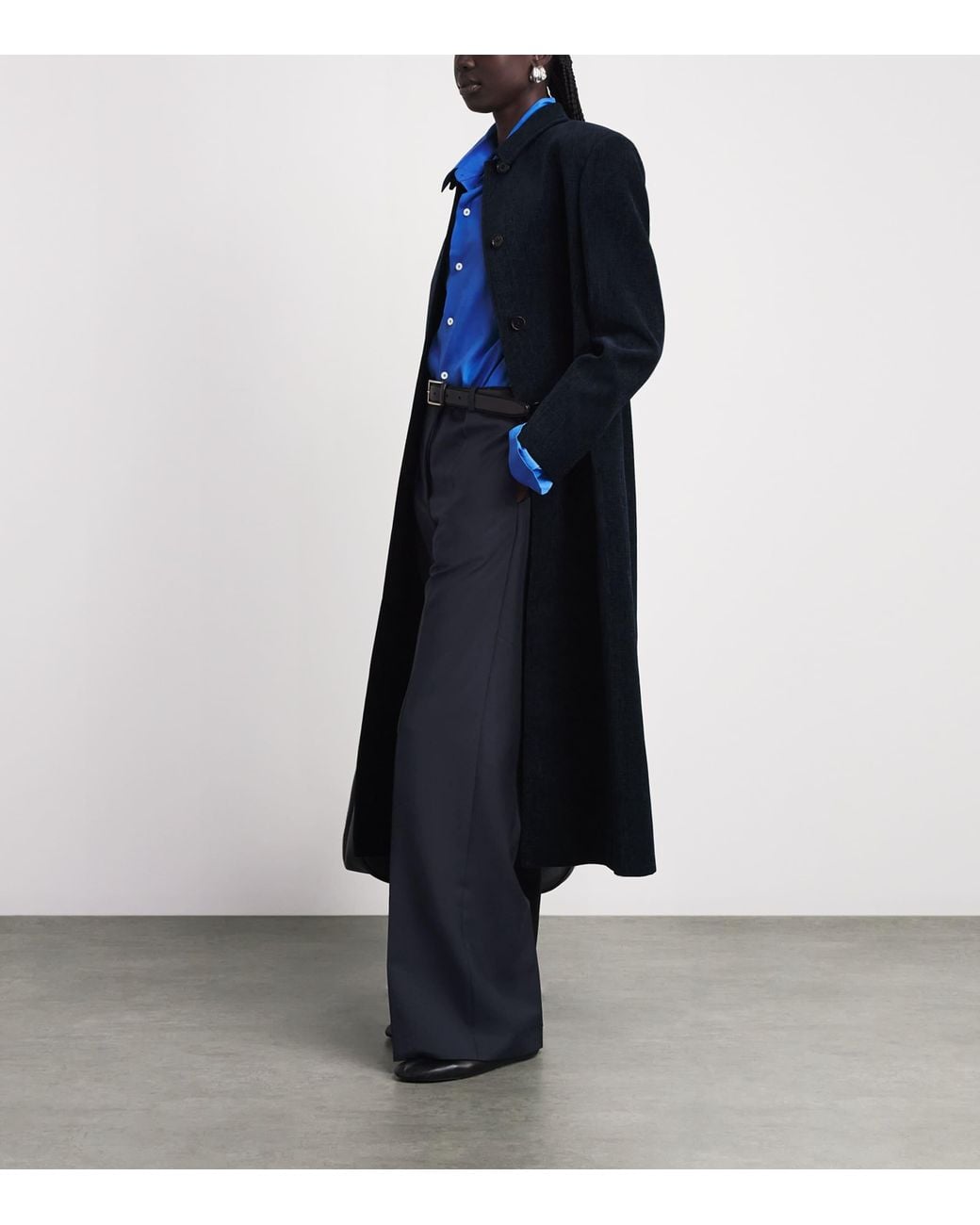 Jil Sander Blue Wool-Mohair Straight Trousers