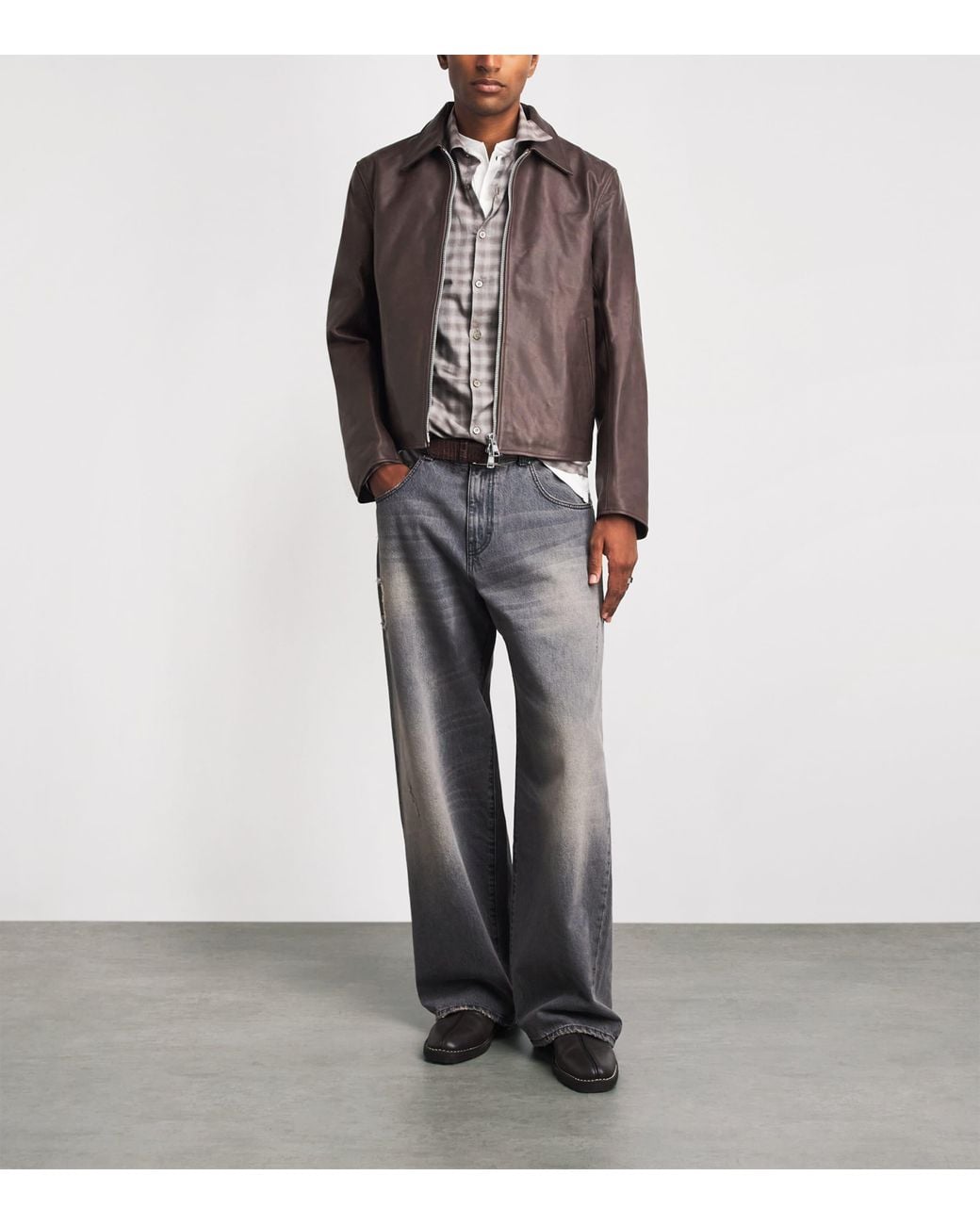 Our Legacy Brown Mini Leather Jacket for men