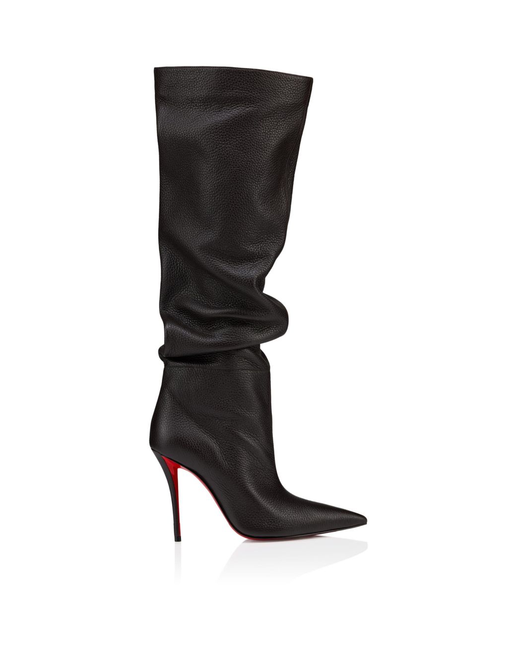 Christian Louboutin Black Zependris 100 Deer Leather Knee-High Boots