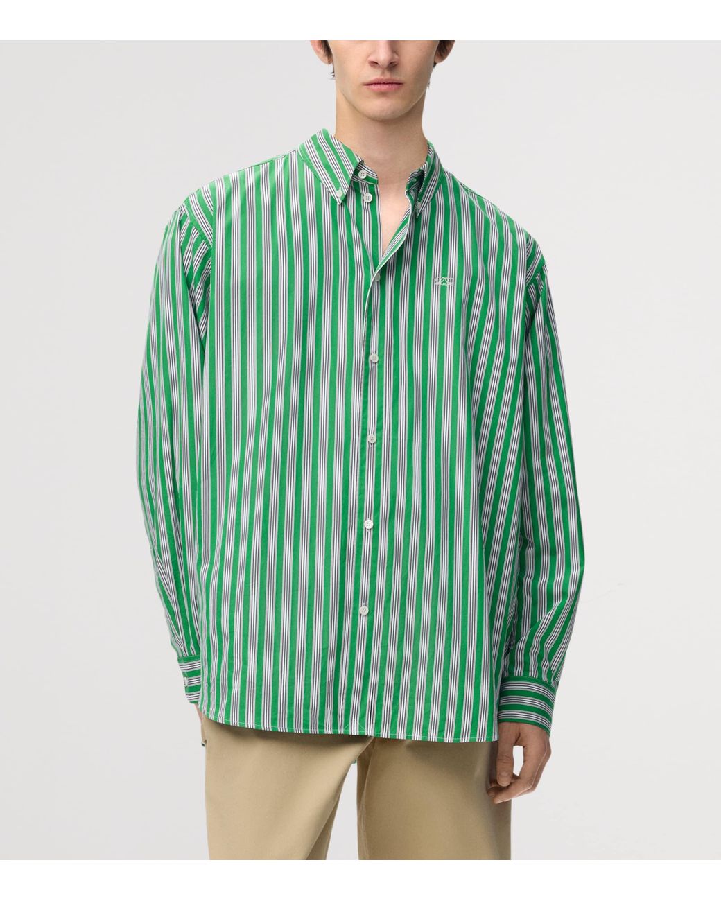 Loewe Green Stripe Anagram Shirt for men