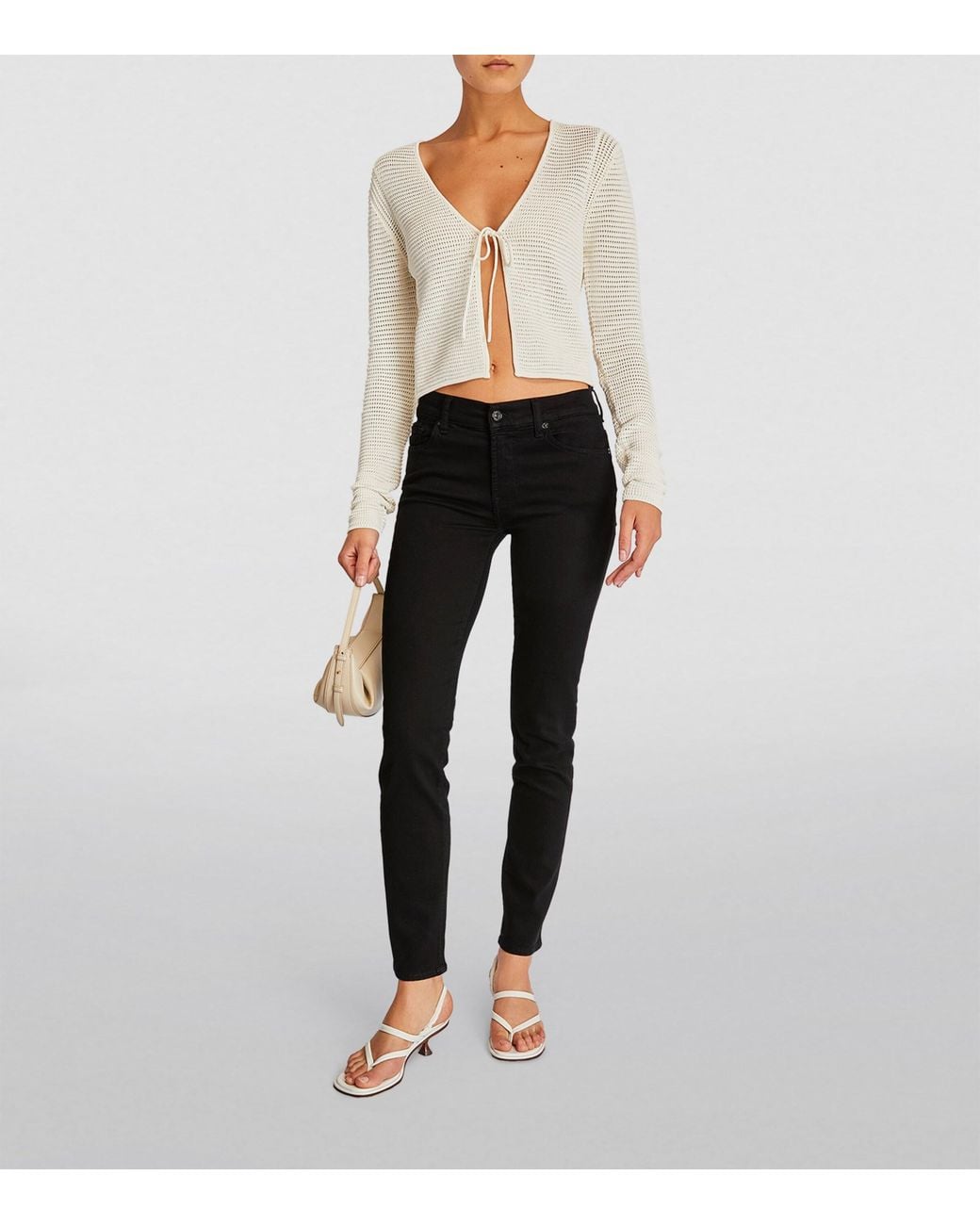 7 For All Mankind Black Bair Roxanne Slim Jeans for men