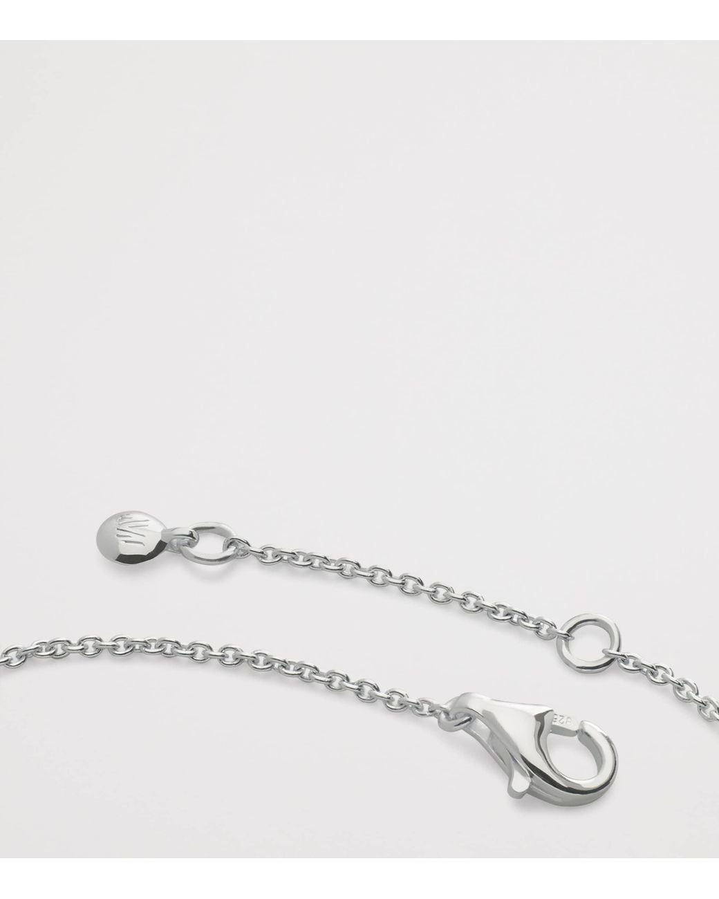 Monica Vinader White Sterling Heart Station Chain Bracelet