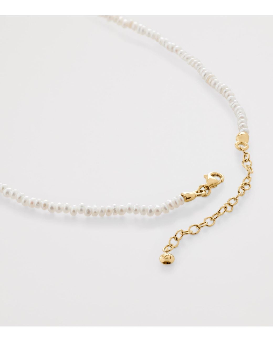 Monica Vinader Metallic Vermeil And Baroque Pearl Mini Nugget Gemstone Beaded Necklace