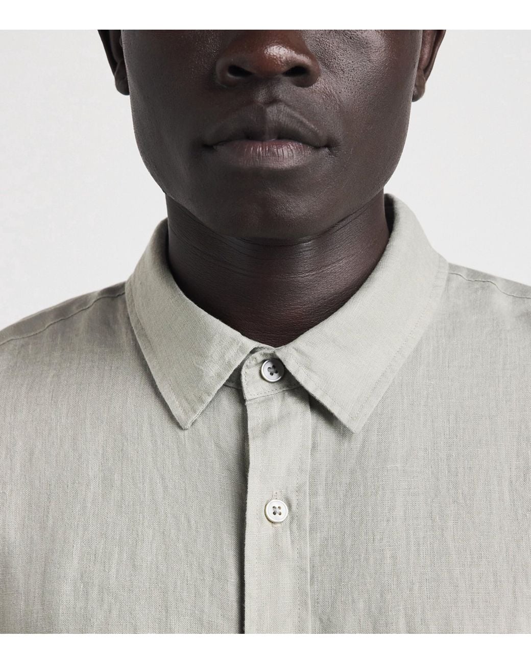 Vince Gray Linen Short-Sleeve Shirt for men