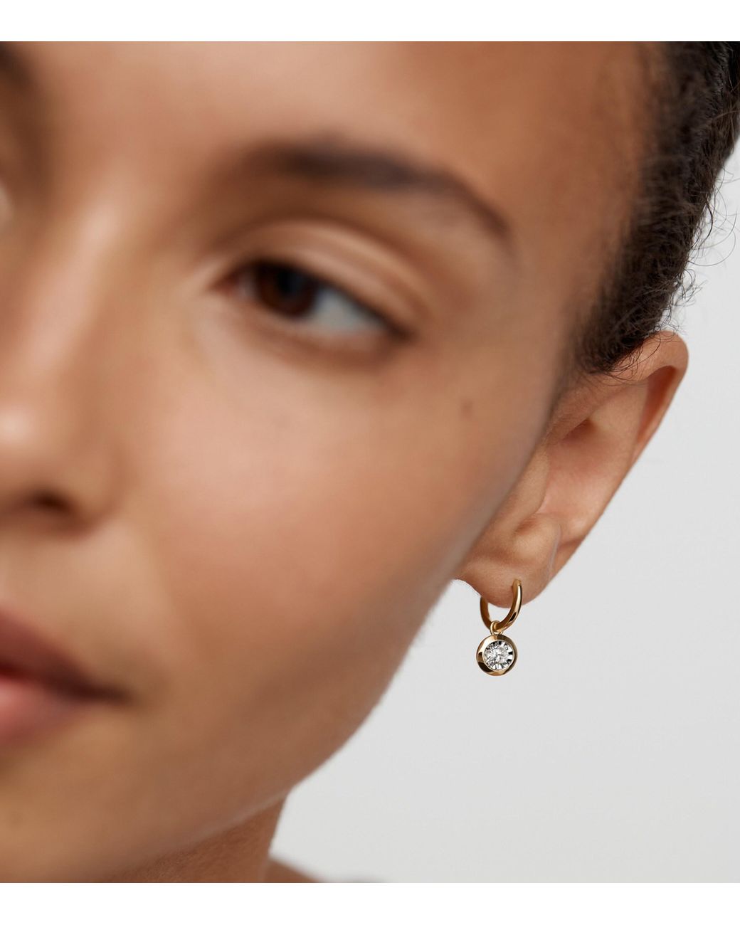 Monica Vinader Metallic Vermeil And Diamond Huggie Earrings