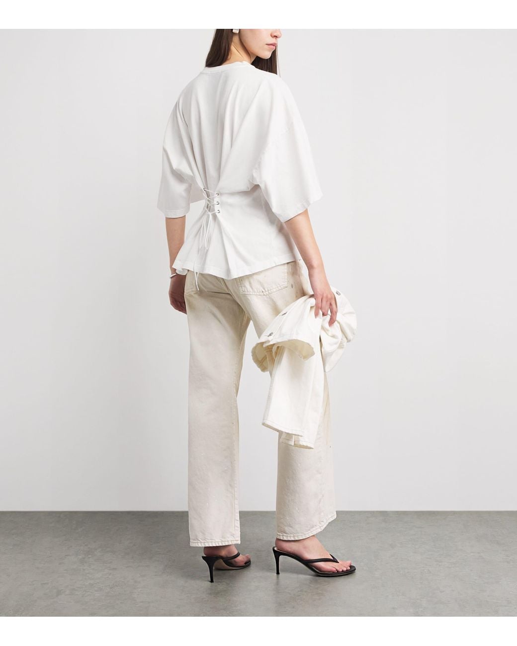 Agolde White Cotton Ellery Corset T-Shirt