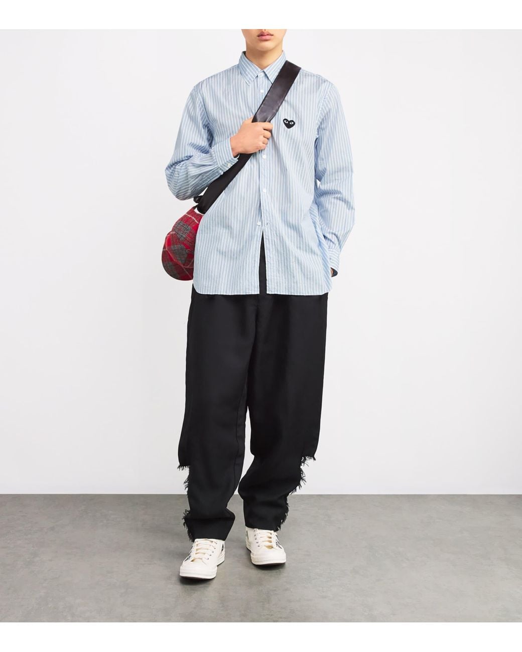 COMME DES GARÇONS PLAY Blue Striped Heart Shirt for men
