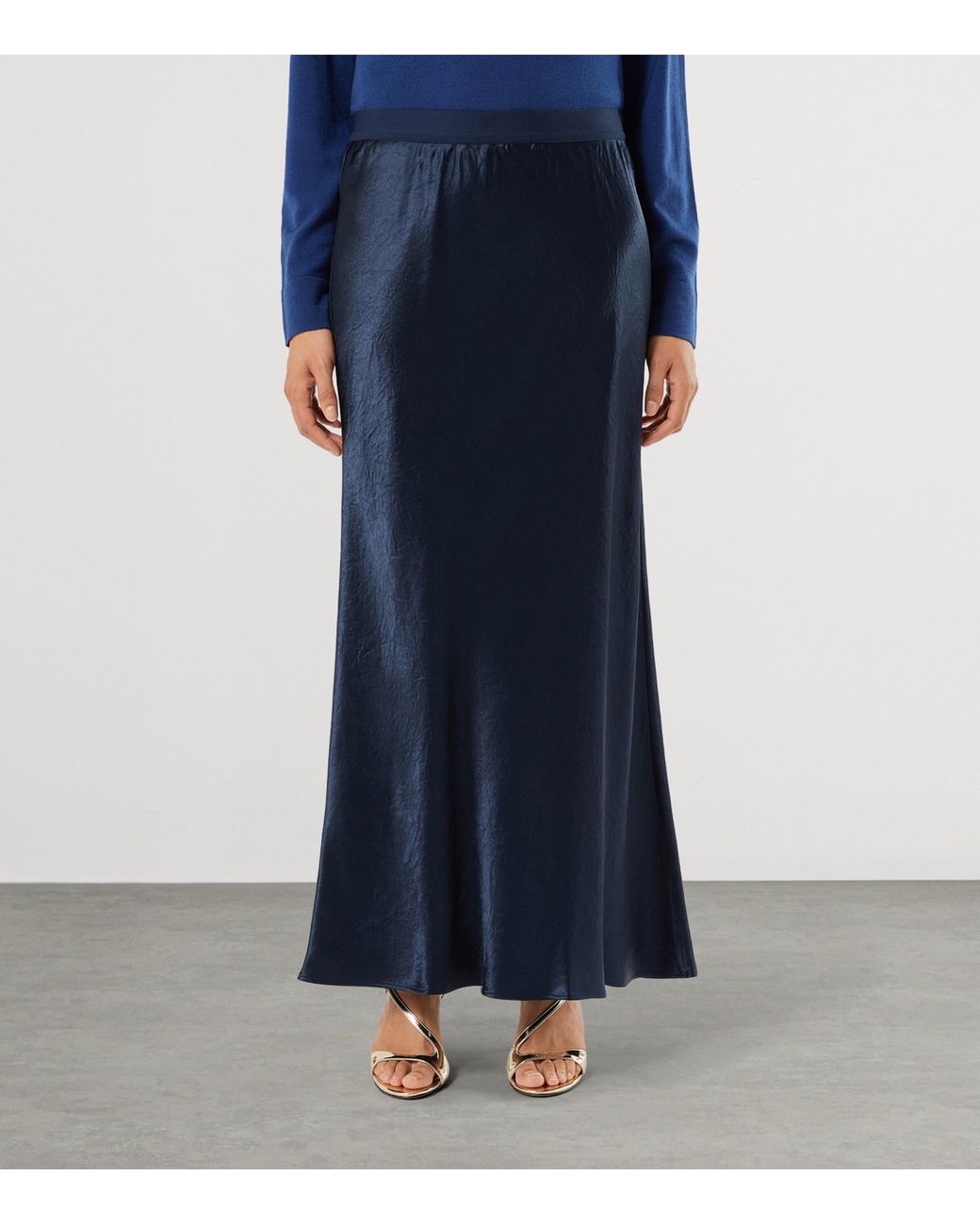 Marina Rinaldi Blue Elasticated-Waist Maxi Skirt