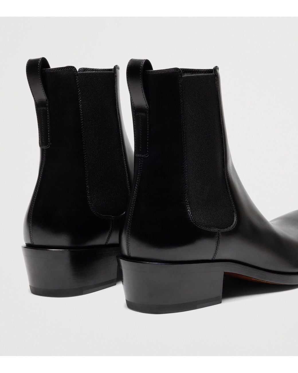 Tom Ford Black Leather Formal Chelsea Boots for men