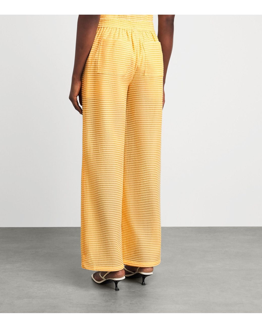 Jonathan Simkhai Yellow Wide-Leg Shepard Trousers