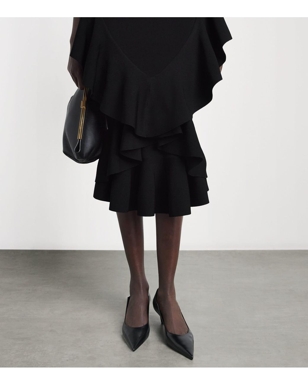 Jacquemus Black Knitted Ruffle Poisson Dress