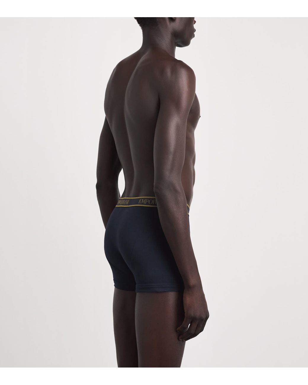 Emporio Armani Black Stretch-Cotton Logo Trunks for men