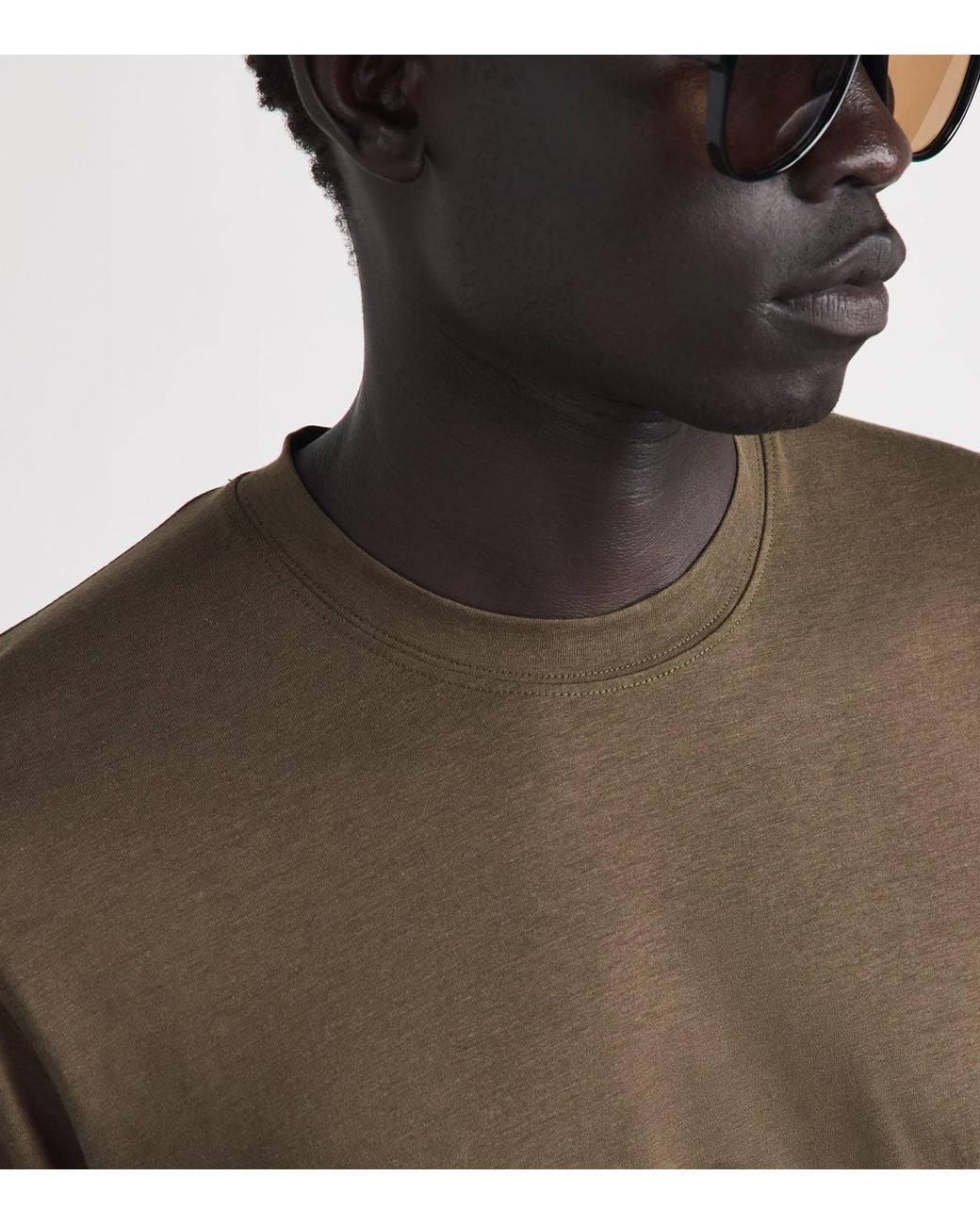 Tom Ford Brown Lyocell-Cotton T-Shirt for men