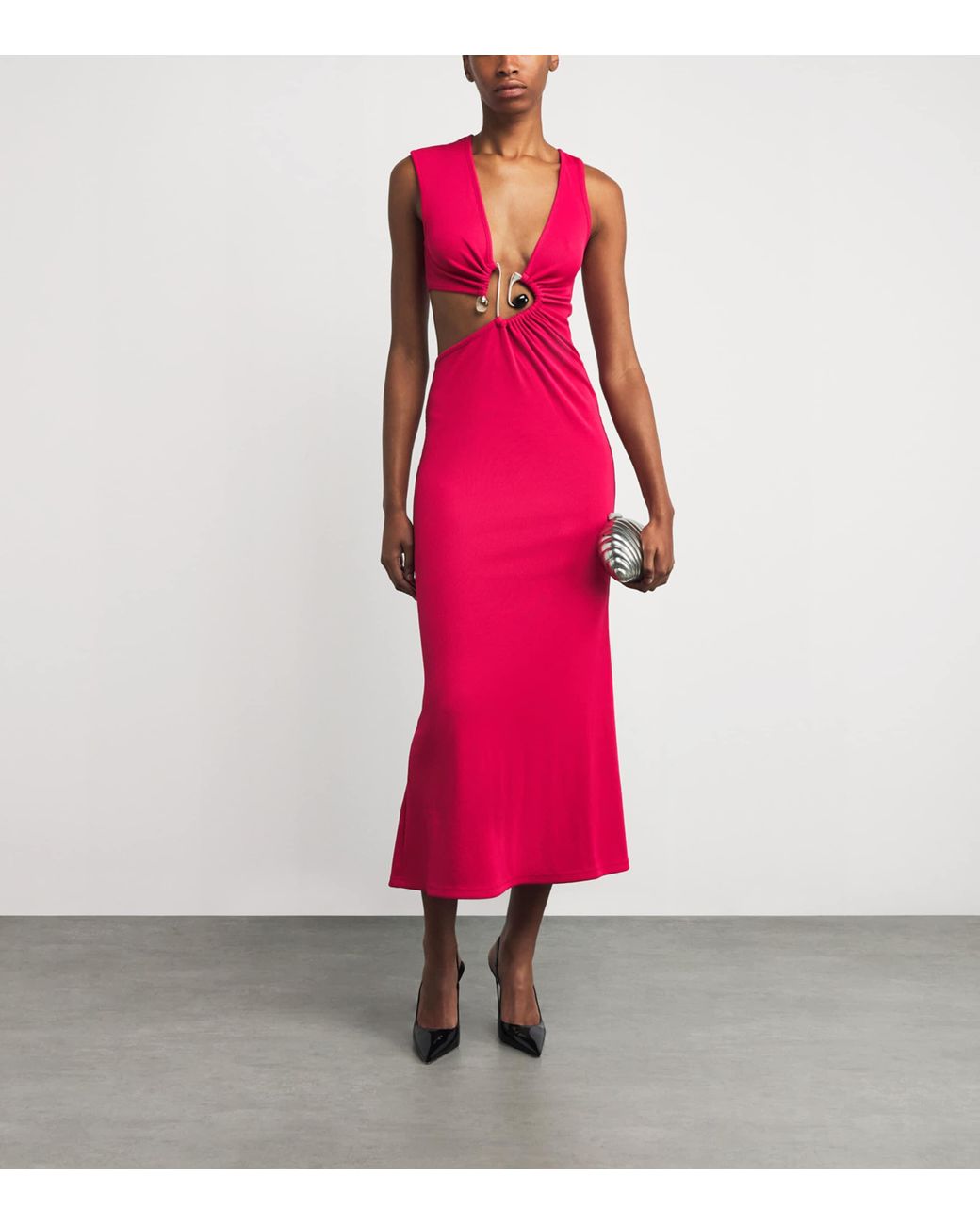 Christopher Esber Spiral Crystal Cut-Out Maxi Dress in Pink | Lyst