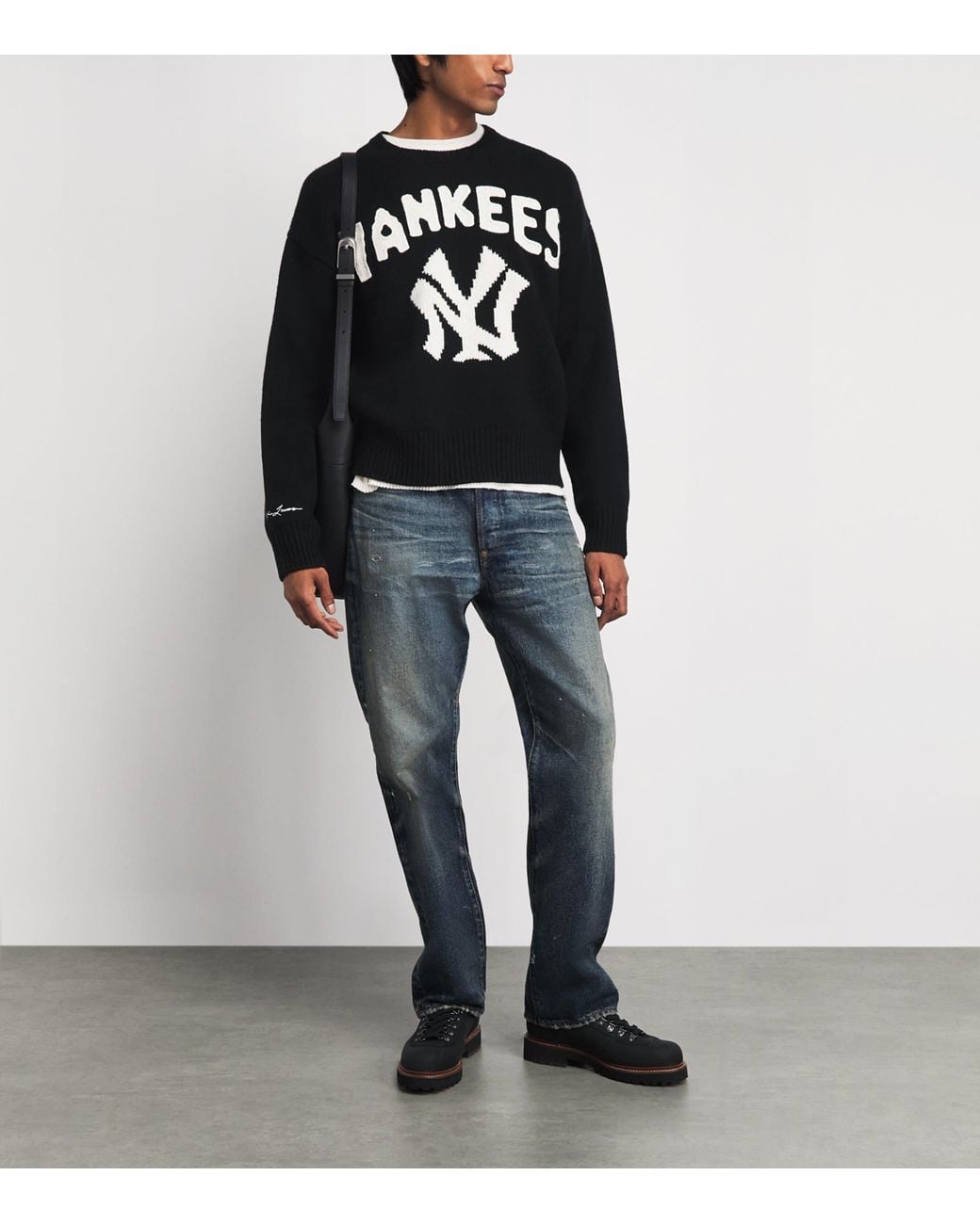Polo Ralph Lauren Black X Yankees Wool Logo Sweater for men