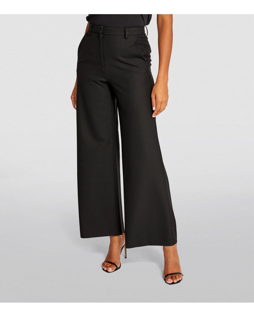 Maje Black Flared Tailored Trousers