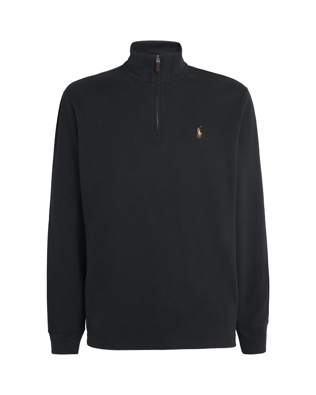 Polo Ralph Lauren Black Cotton Quarter-Zip Sweater for men