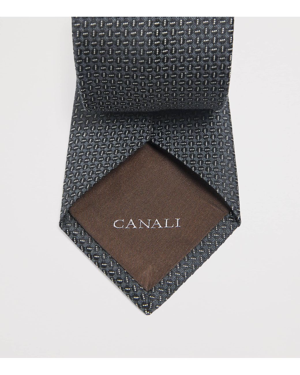 Canali White Silk-Wool Jacquard Tie for men