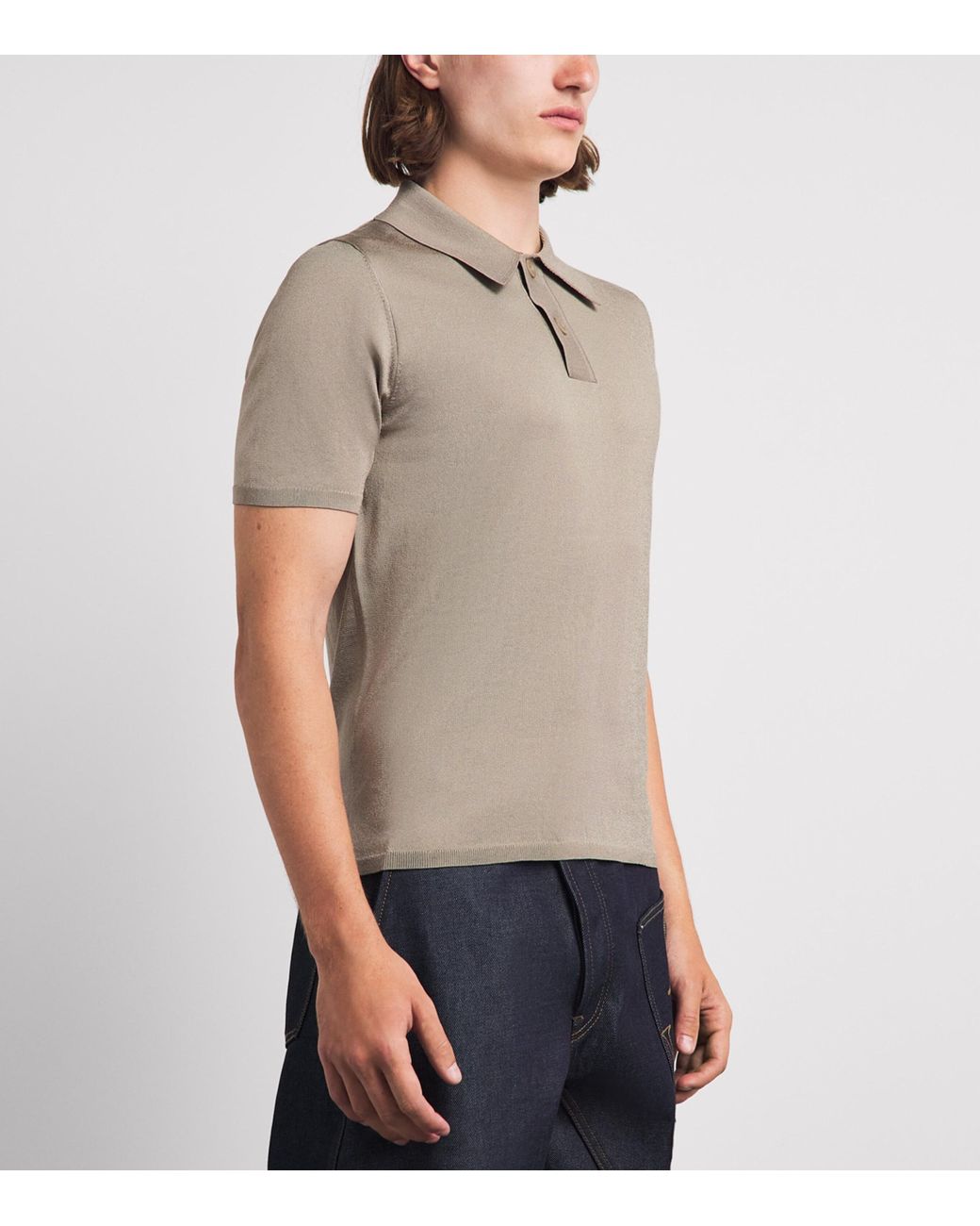 Sandro Natural Knitted Polo Shirt for men
