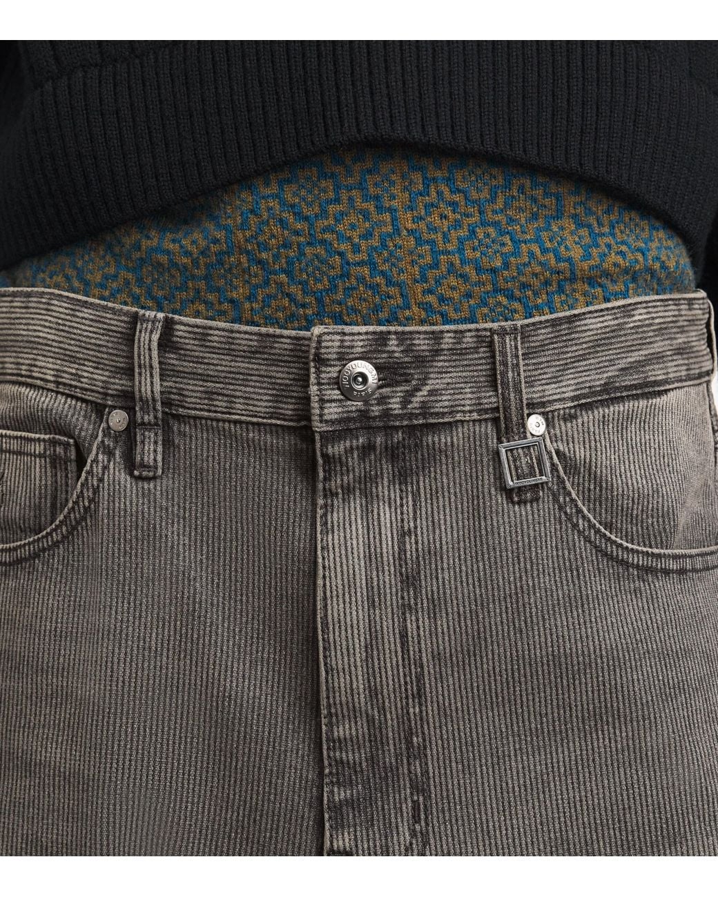 Wooyoungmi Gray Cotton Corduroy Jeans for men