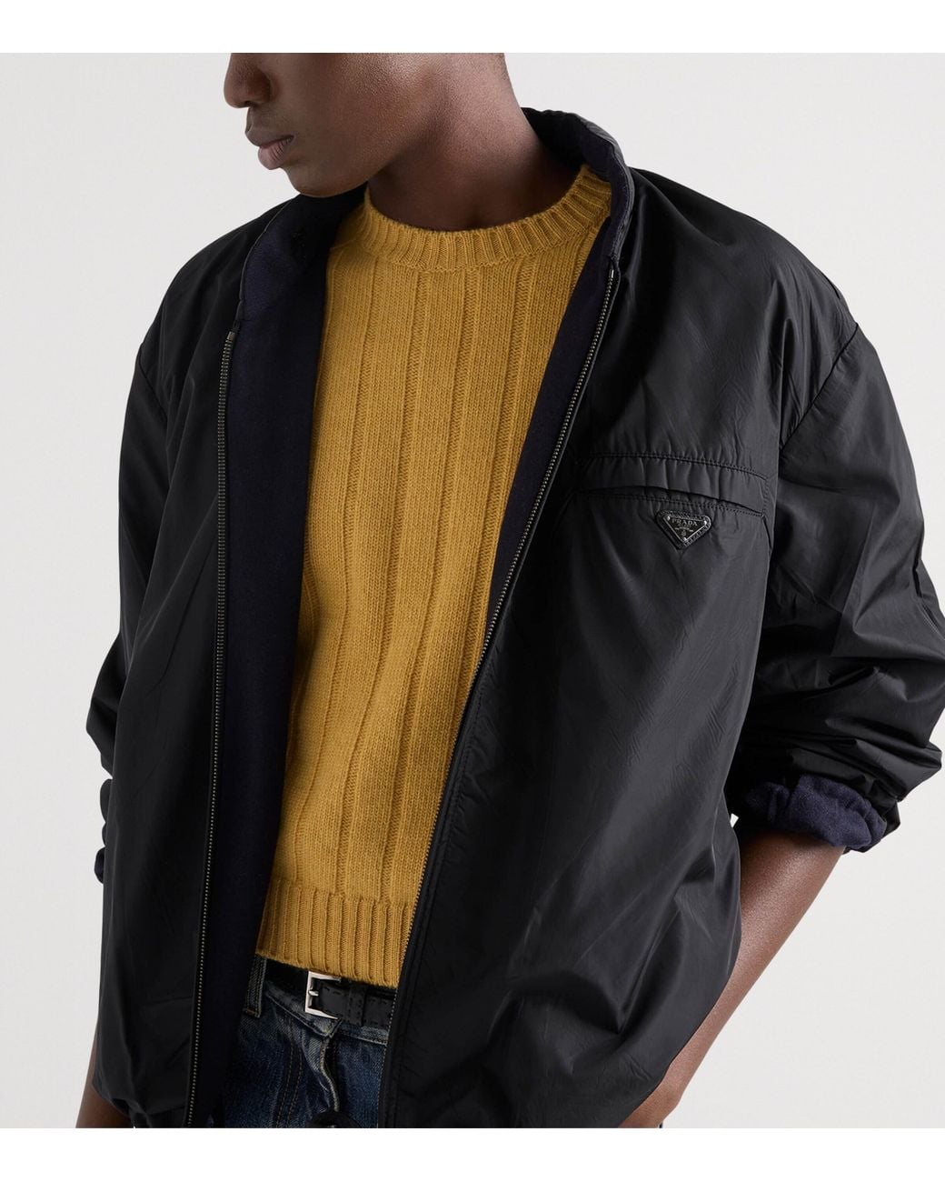 Prada Blue Re-Wool Oversized Jacket