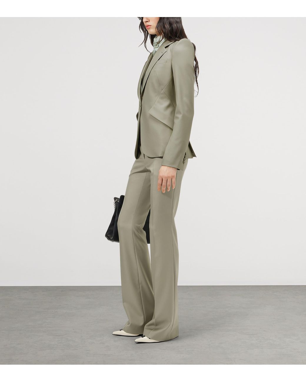 McQueen Gray Wool Bootcut Trousers