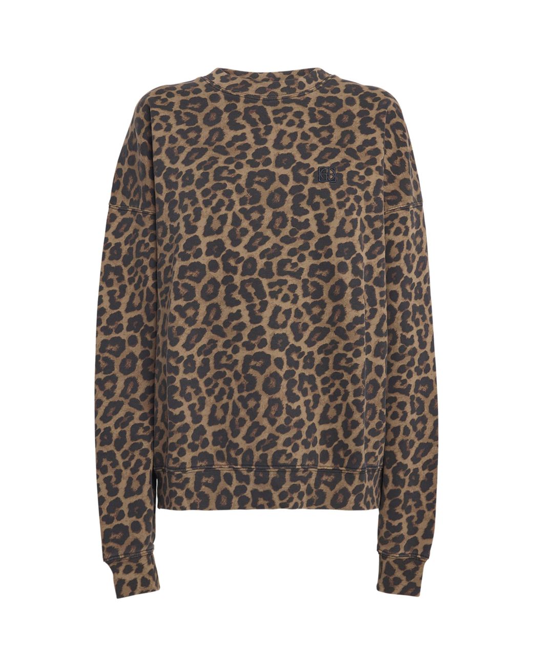 Anine Bing Brown Leopard Print Miles Sweatshirt