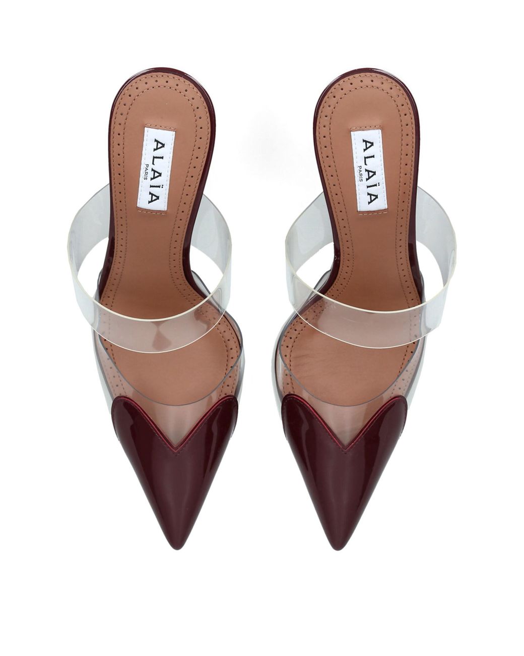 Alaïa Purple Leather-Pvc Le Coeur Wedge Mules 90