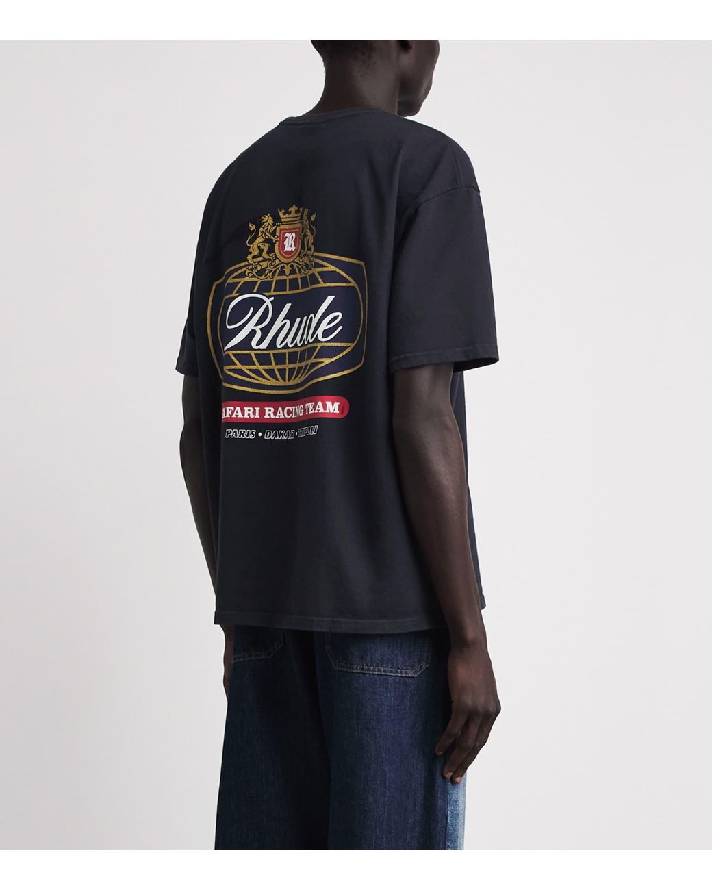Rhude Black Cotton Safari Crest T-Shirt for men