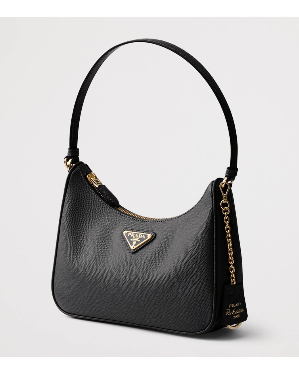 Prada Black Mini Saffiano Leather Re-Edition 2005 Top-Handle Bag
