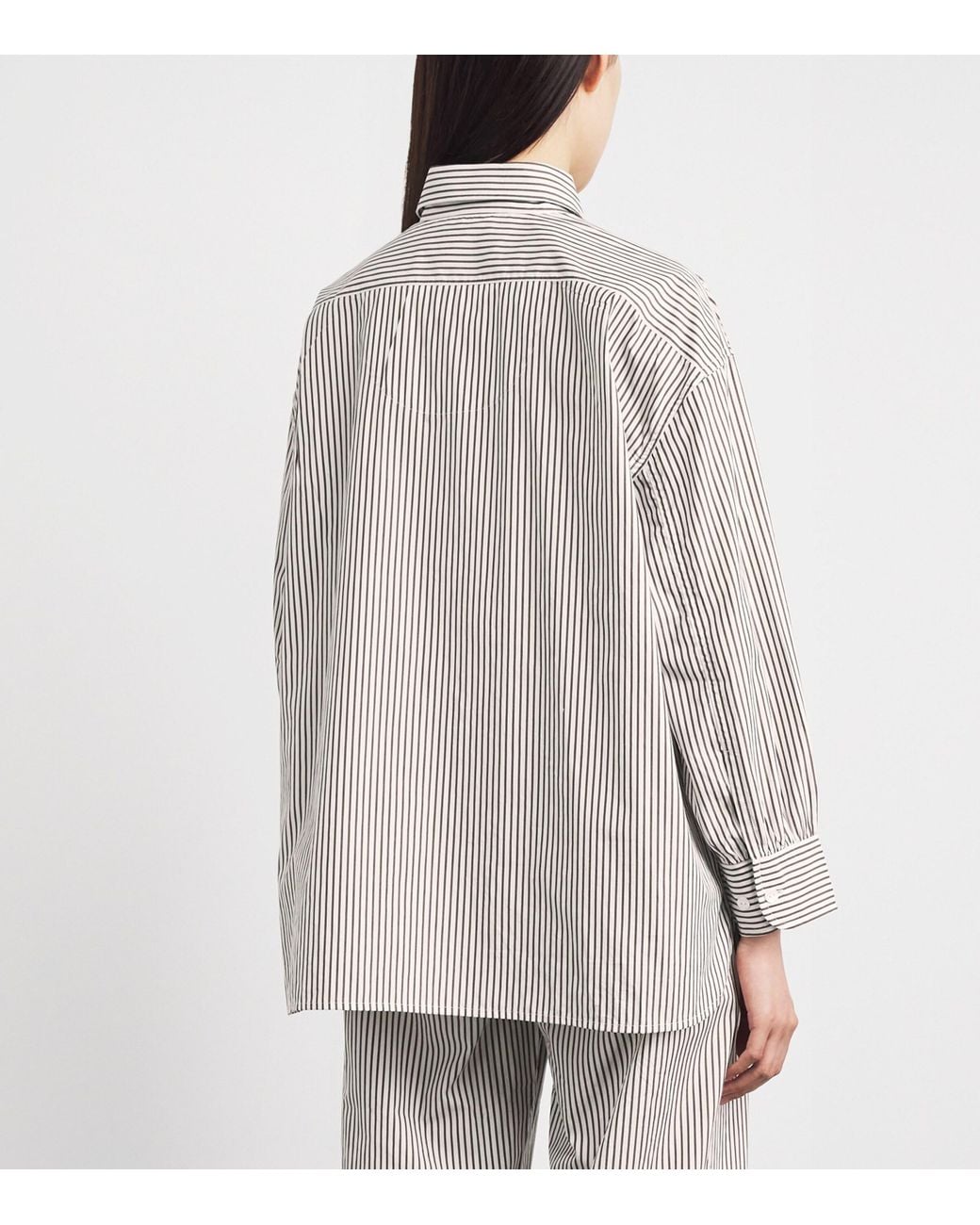 Suzie Kondi White Cotton Poplin Stripe Kappa Shirt