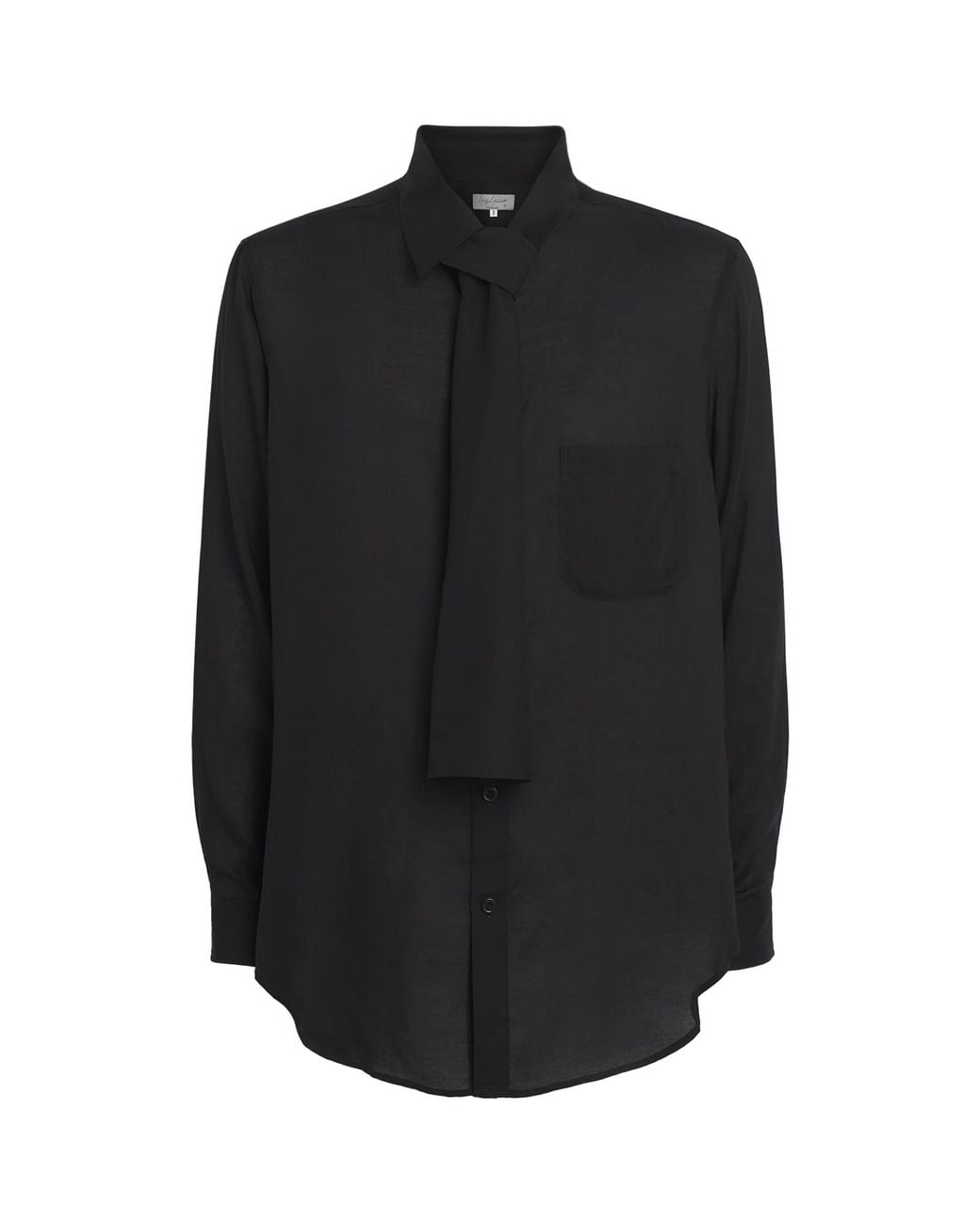 Yohji Yamamoto Black Stole Collar Shirt for men