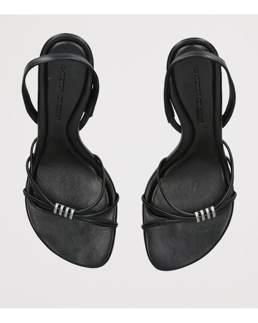 Christopher Esber Black Leather Giro Slingback Sandals 90