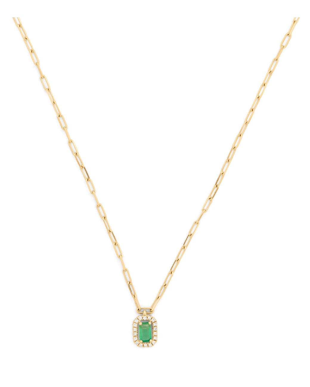 SHAY Metallic Diamond And Emerald Mini Me Necklace